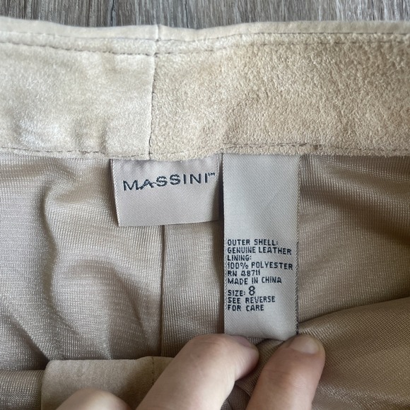 Vintage Massini Washable Womens Suede Wide Leg Leather Pants 8 NEW WITH TAGS - Picture 2 of 7